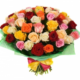  Alanya Flower Delivery 51 Pieces Mixed Rose Bouquet