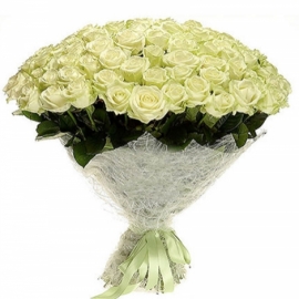 Alanya Florist Bouquet of 71 White Roses
