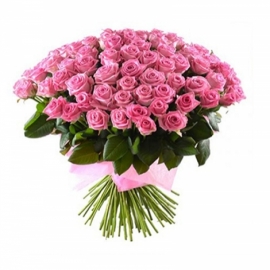  Цветок в аланья  Букет розовых роз из 101 шт.