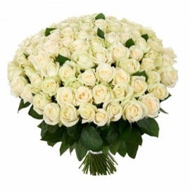  Доставка цветов в аланья  Букет белых роз из 101 шт.