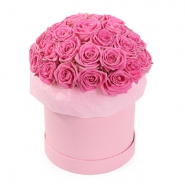  Заказ цветов в аланья  29 штук розовых роз в коробке