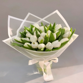  Цветок в аланья  25 белых тюльпанов